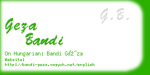 geza bandi business card